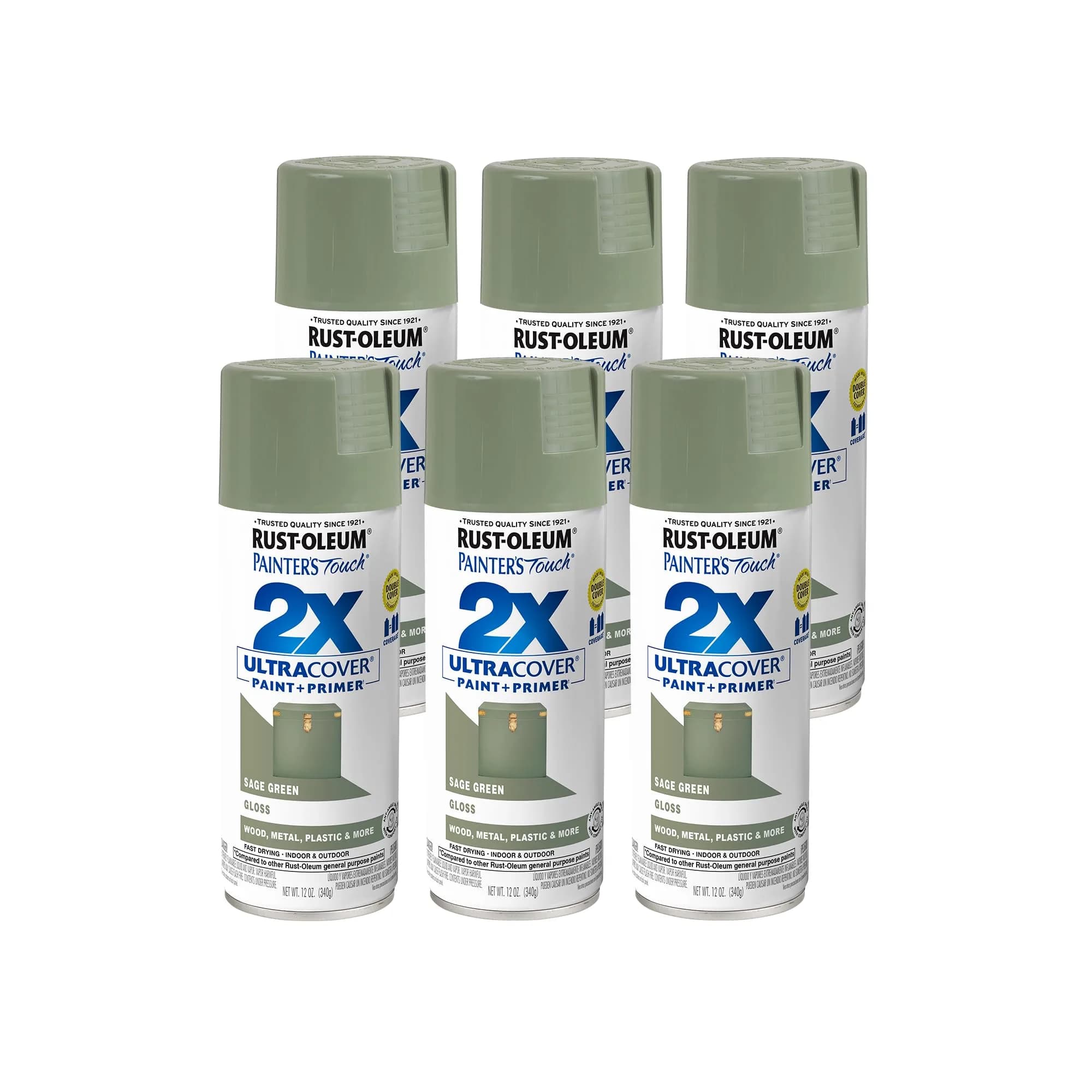 Rust-Oleum Painter's Touch 2X Gloss Sage Green Spray Paint - Vibrant Finish - main product image