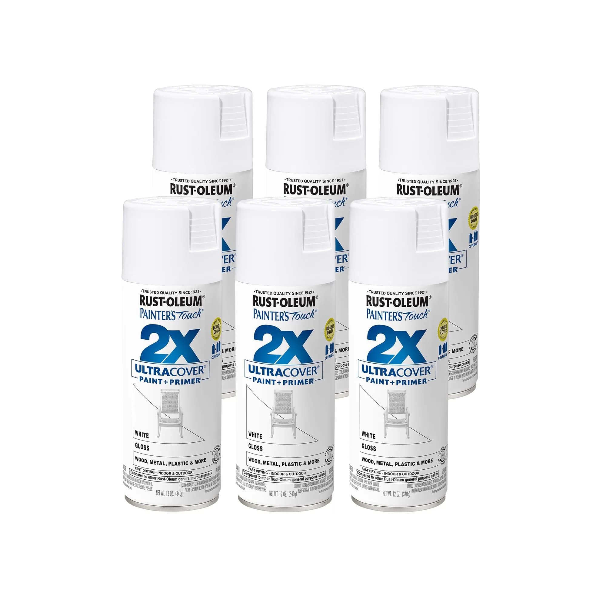 Rust-Oleum Painter's Touch 2X Ultra Cover Spray Paint, Gloss White, 340g - main product image
