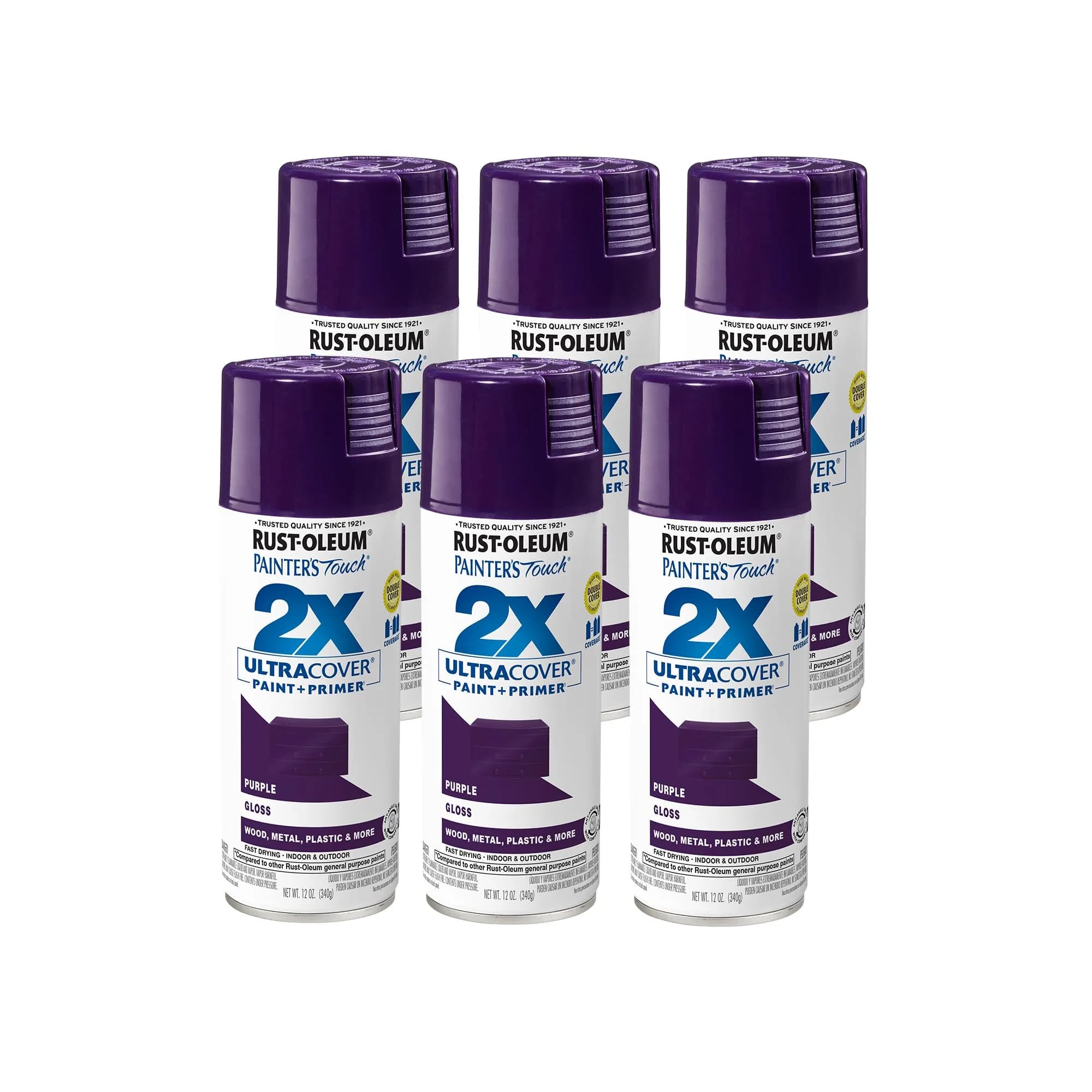 Rust-Oleum Painter's Touch 2X Ultra Cover Gloss Purple Spray Paint, 340g (12 Oz) Aerosol Can - main product image