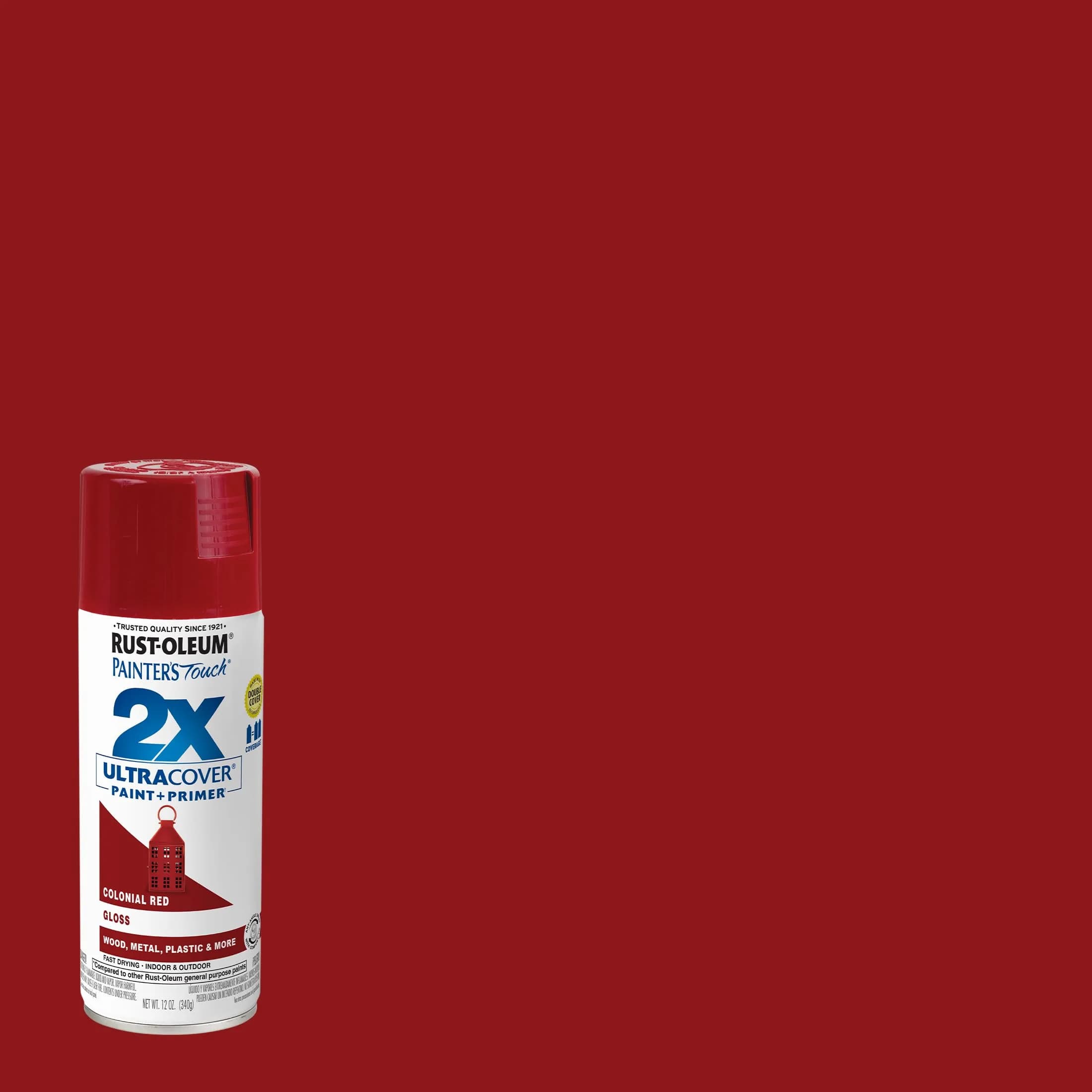 Rust-Oleum Painter's Touch 2X Ultra Cover Spray Paint, Gloss Colonial Red, 12 Oz (Pack of 6) - view 2