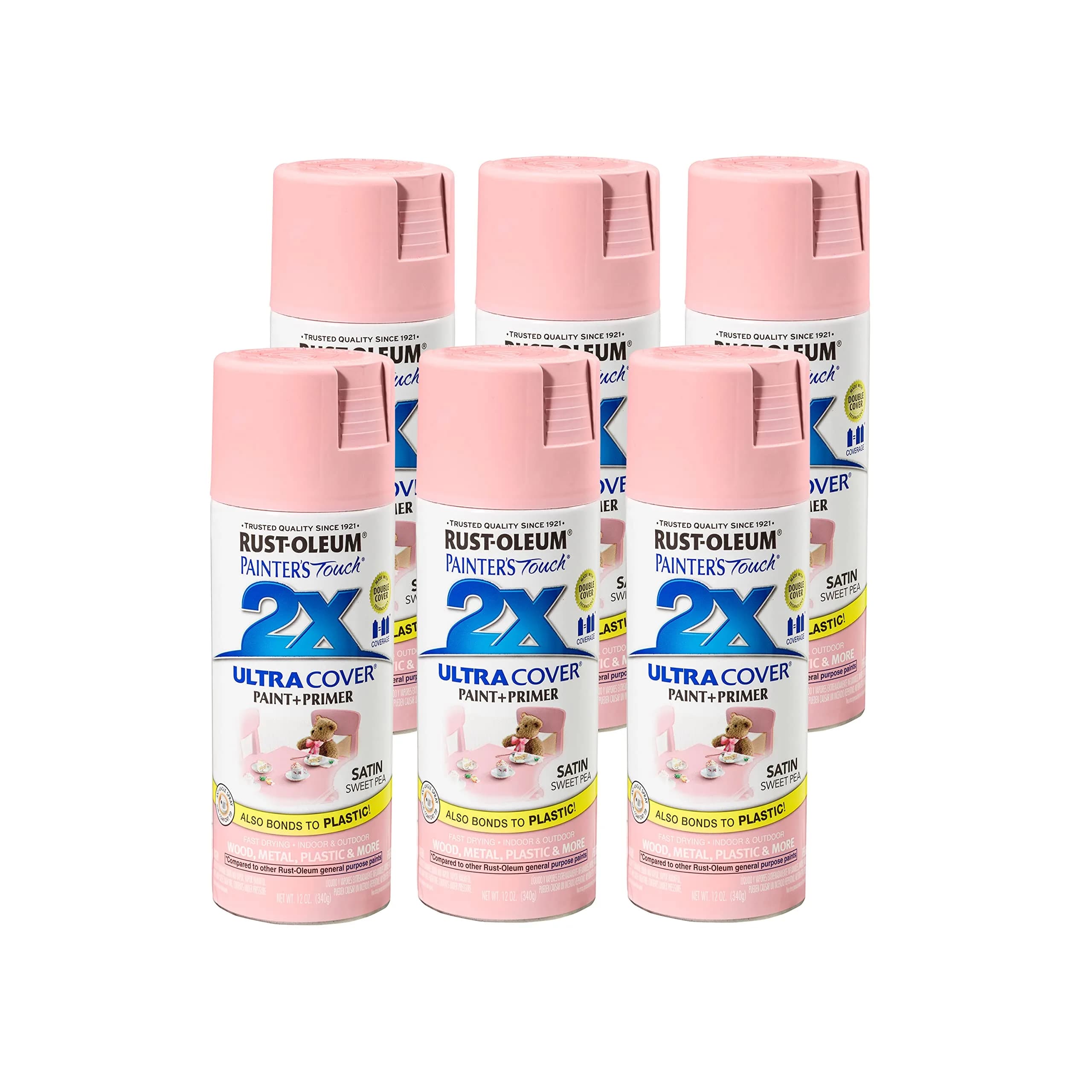 Rust-Oleum Painter's Touch 2X Ultra Cover Spray Paint, Satin Sweet Pea Finish - main product image