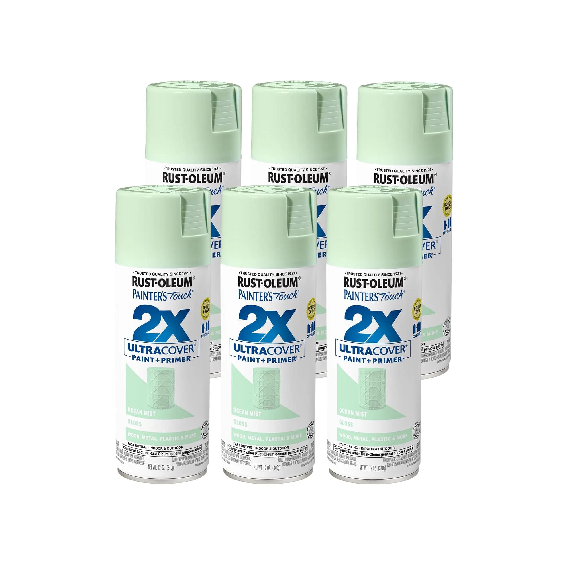 Rust-Oleum Painter's Touch 2X Ultra Cover Spray Paint, Gloss Ocean Mist Finish - main product image