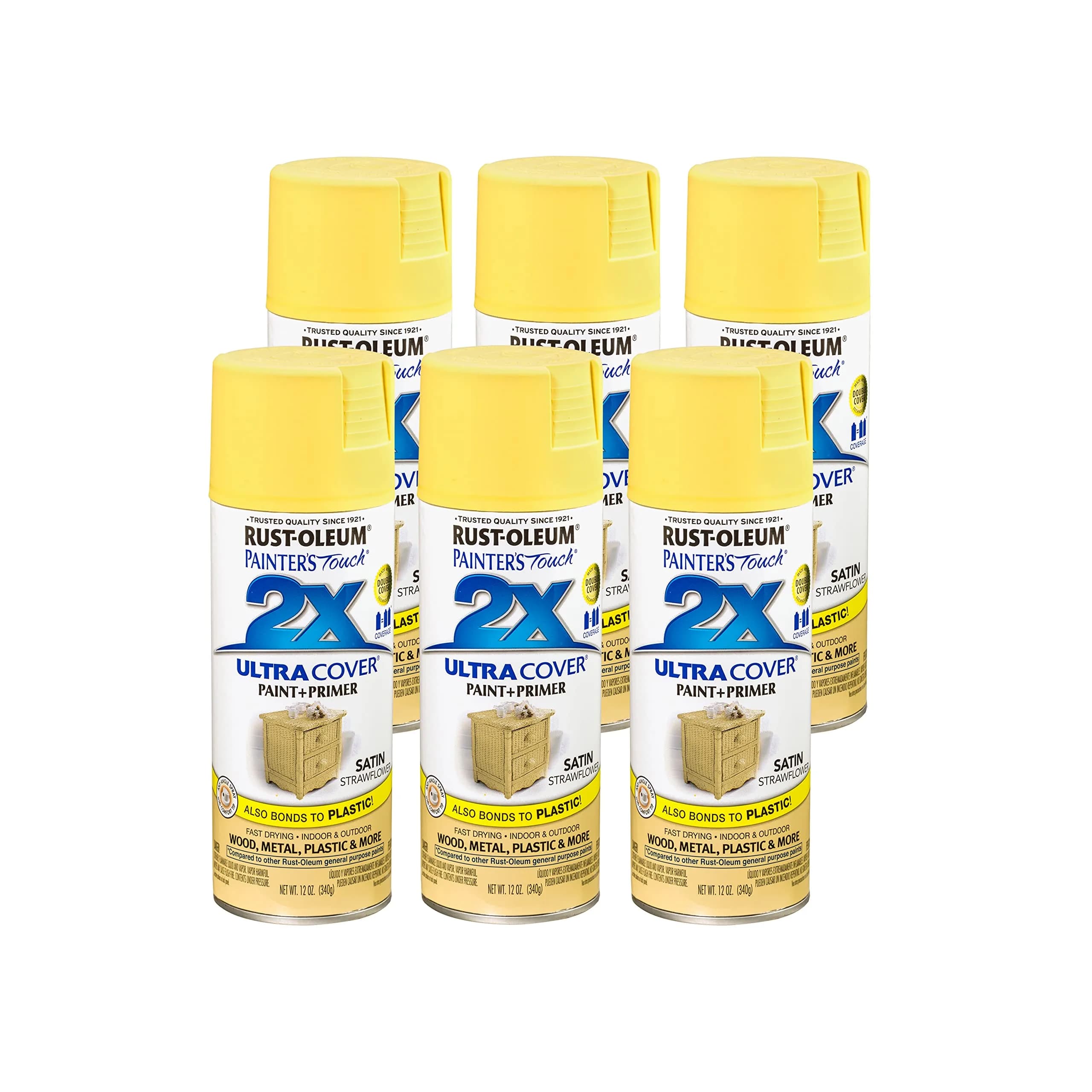 Rust-Oleum Painter's Touch 2X Ultra Cover Spray Paint, Satin Strawflower - main product image