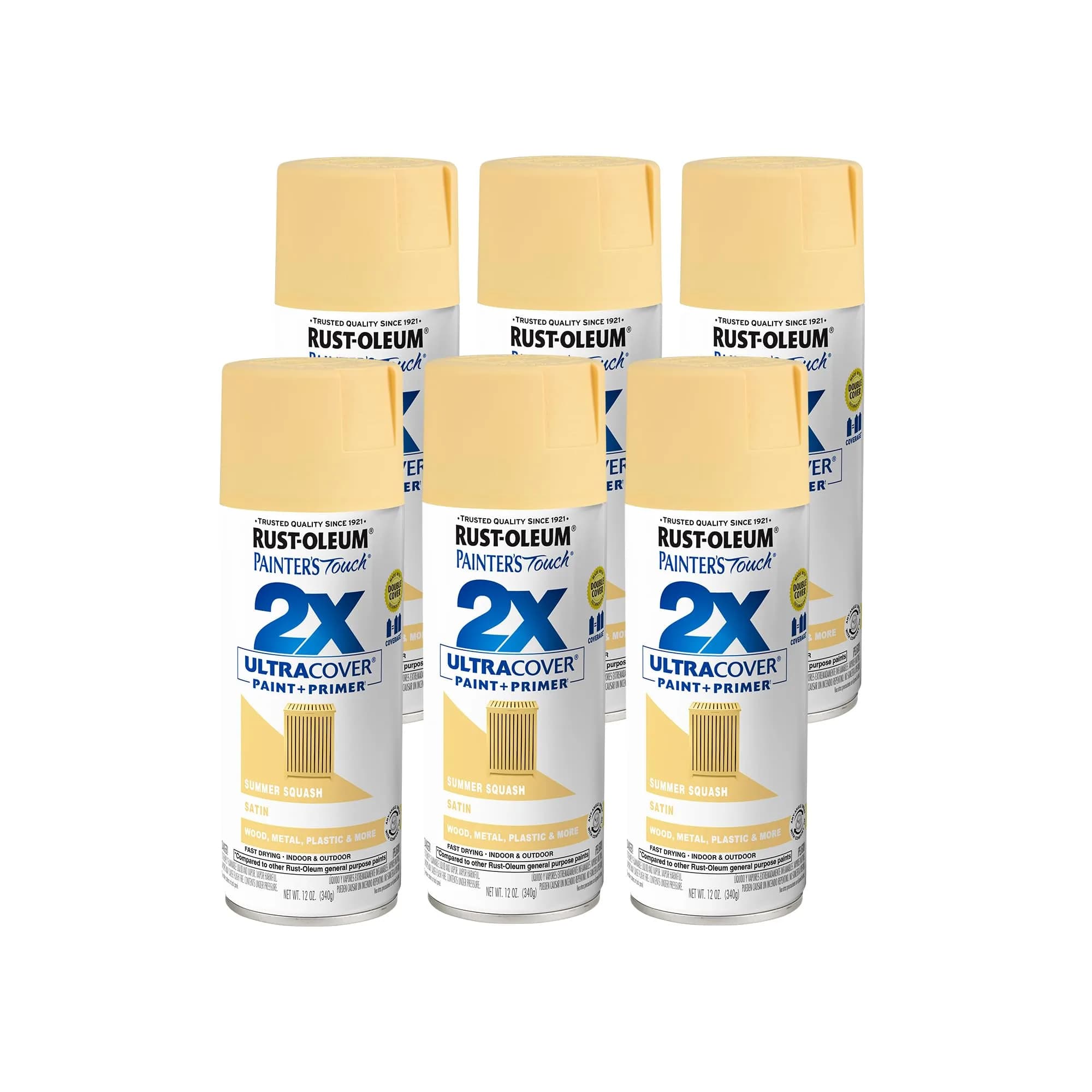 Rust-Oleum Painter's Touch 2X Satin Summer Squash Spray Paint, 340g - main product image