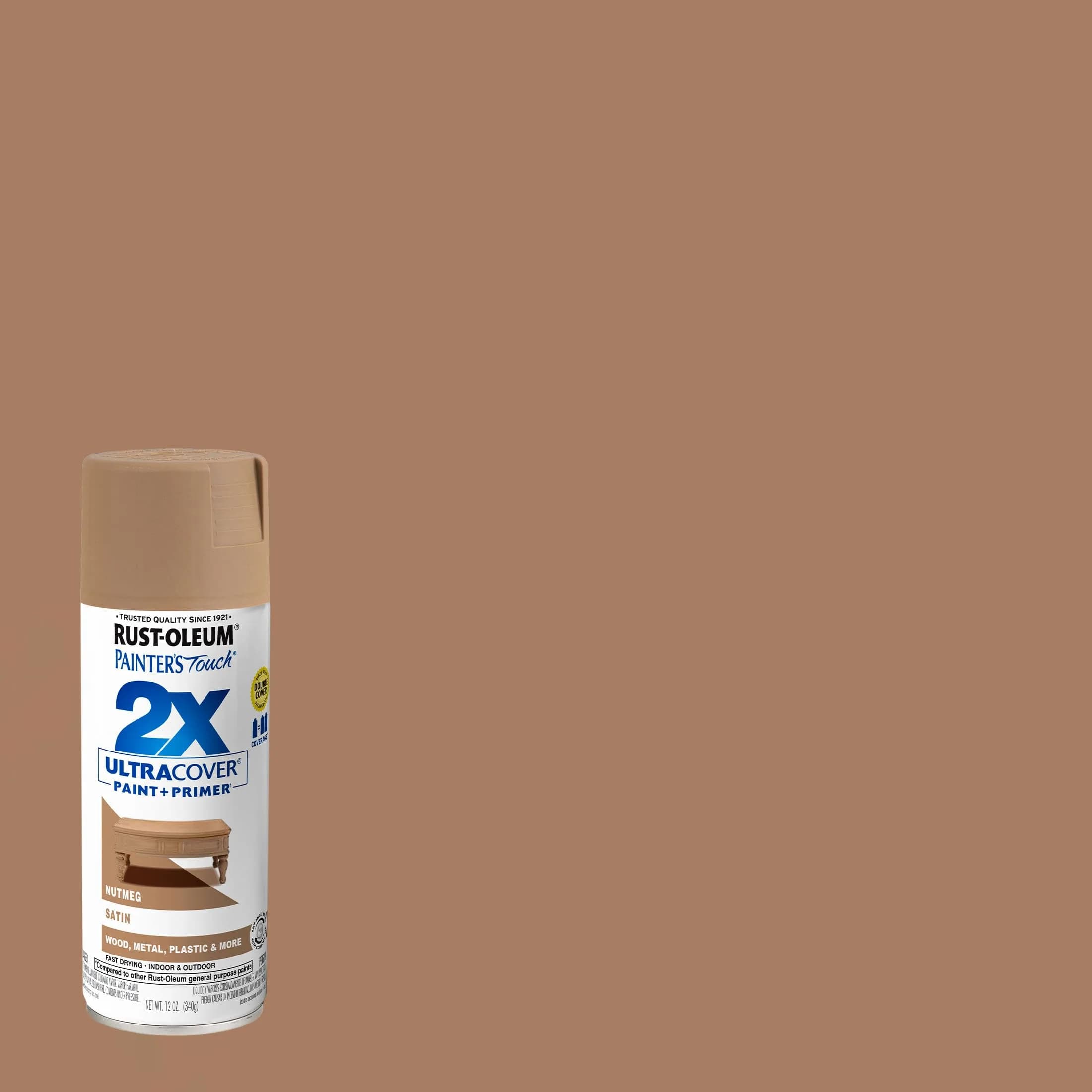 Rust-Oleum Painter's Touch 2X Ultra Cover Satin Nutmeg Spray Paint, 340g (12 Oz) - view 2