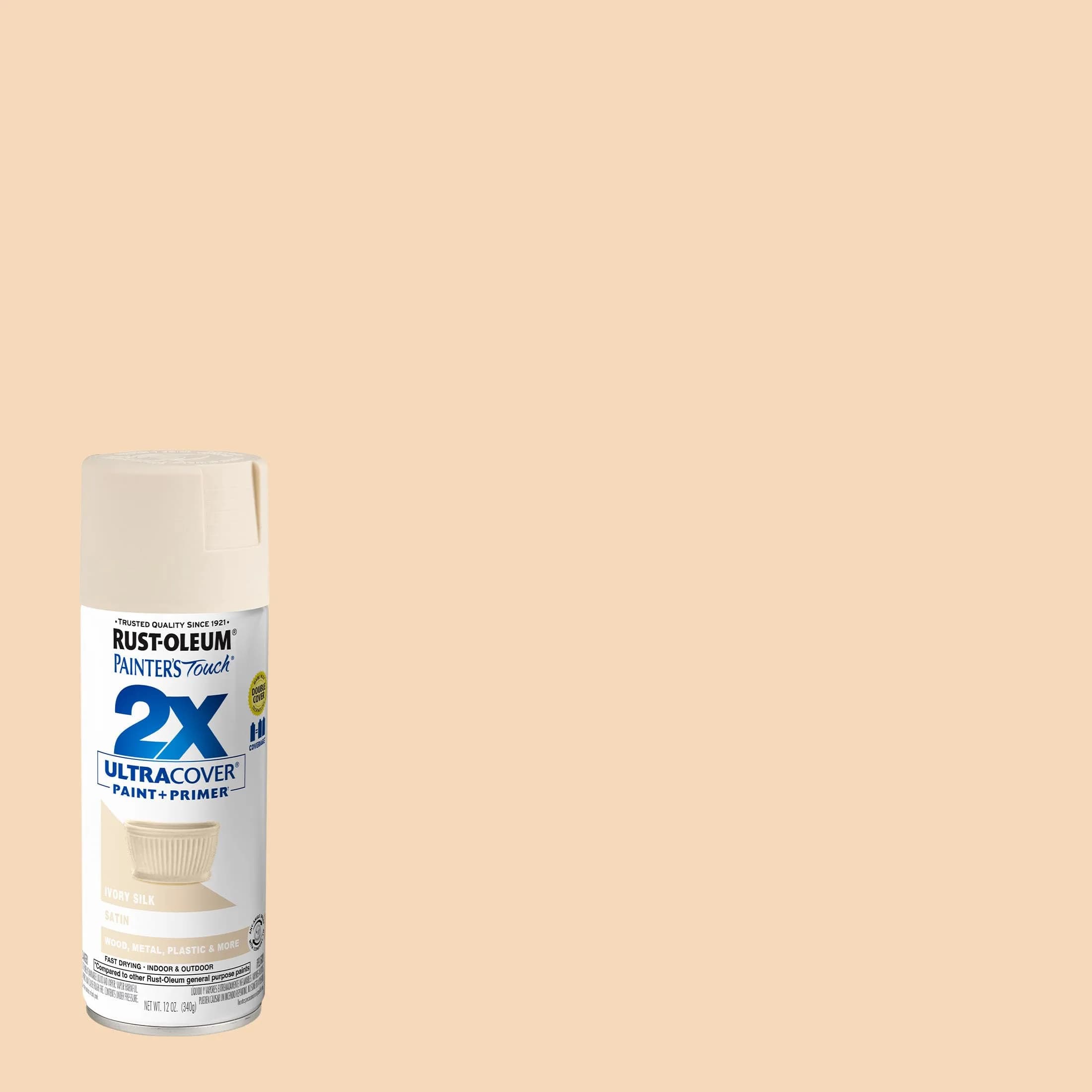 Rust-Oleum Painter's Touch 2X Ultra Cover Spray Paint, Satin Ivory Silk, 340g (12 Oz) - view 2