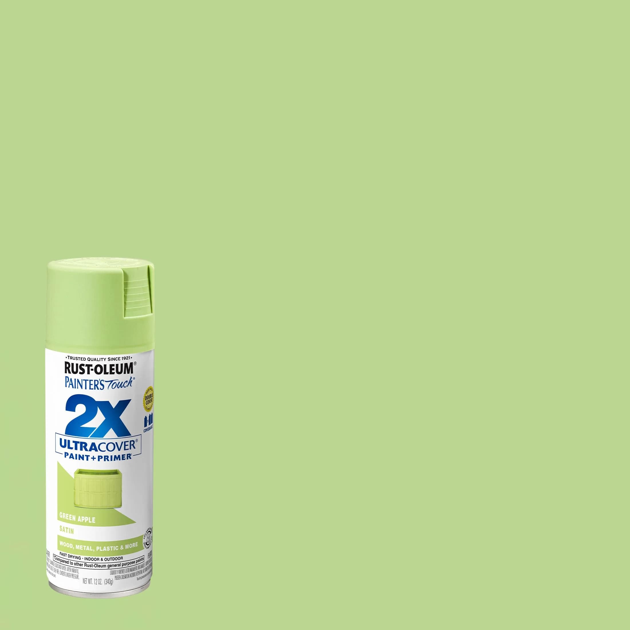Rust-Oleum Painter's Touch 2X Ultra Cover Satin Green Apple Spray Paint - 340g (12 Oz) - view 2