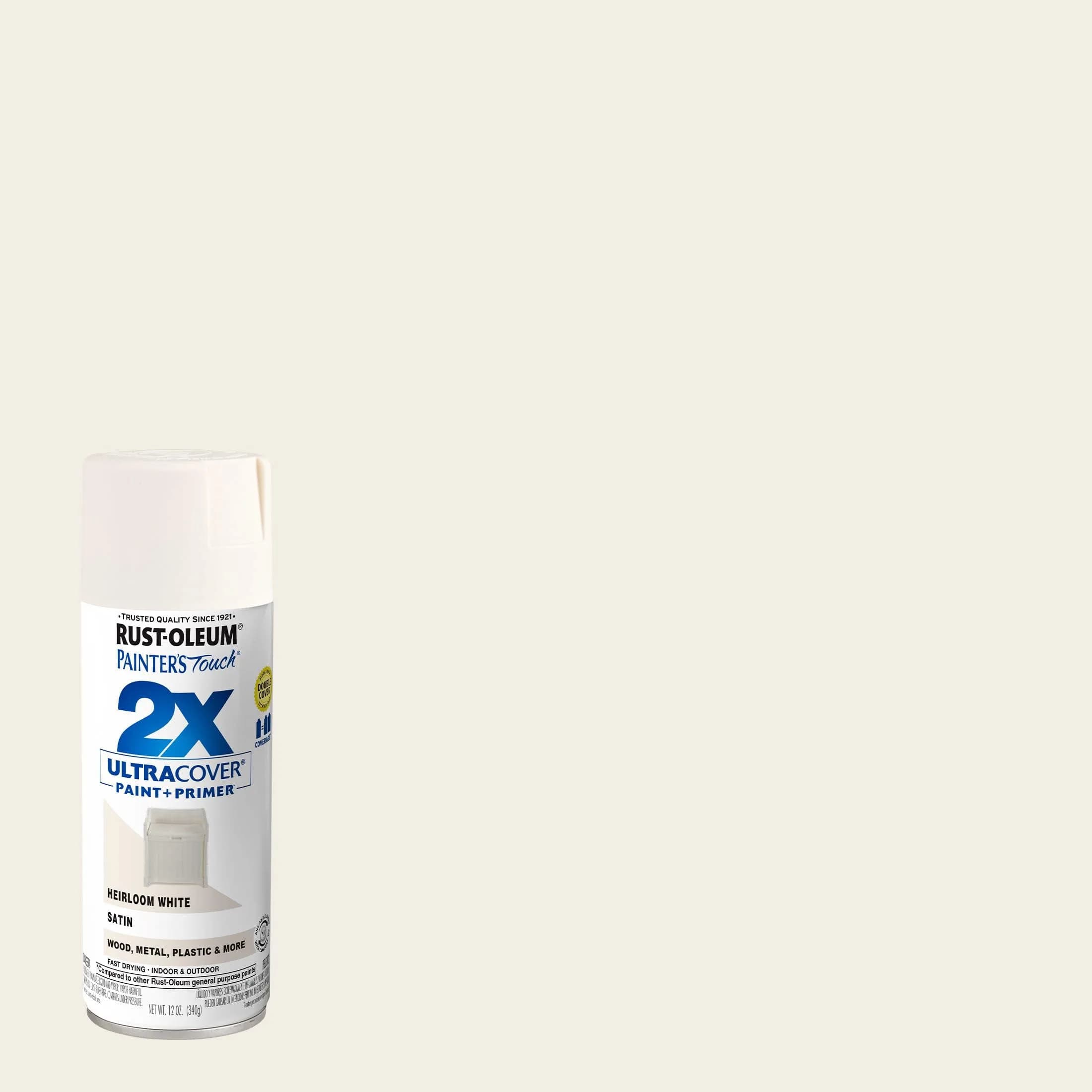 Rust-Oleum Painter's Touch 2X Satin Heirloom White Spray Paint, 340g (12 Oz) - Single Can - view 2