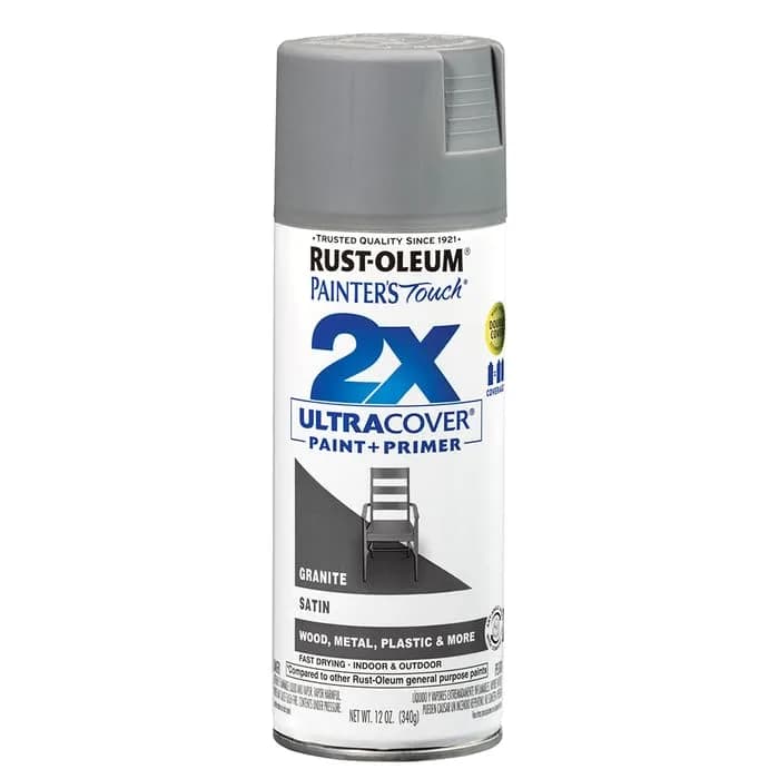 Rust-Oleum Painter's Touch 2X Ultra Cover Spray Paint, Satin Granite, 340g (12 Oz) | Professional Grade - main product image