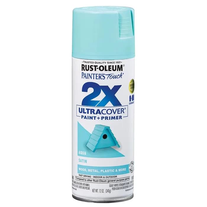 Rust-Oleum Painter's Touch 2X Ultra Cover Spray Paint, Satin Aqua Finish - main product image