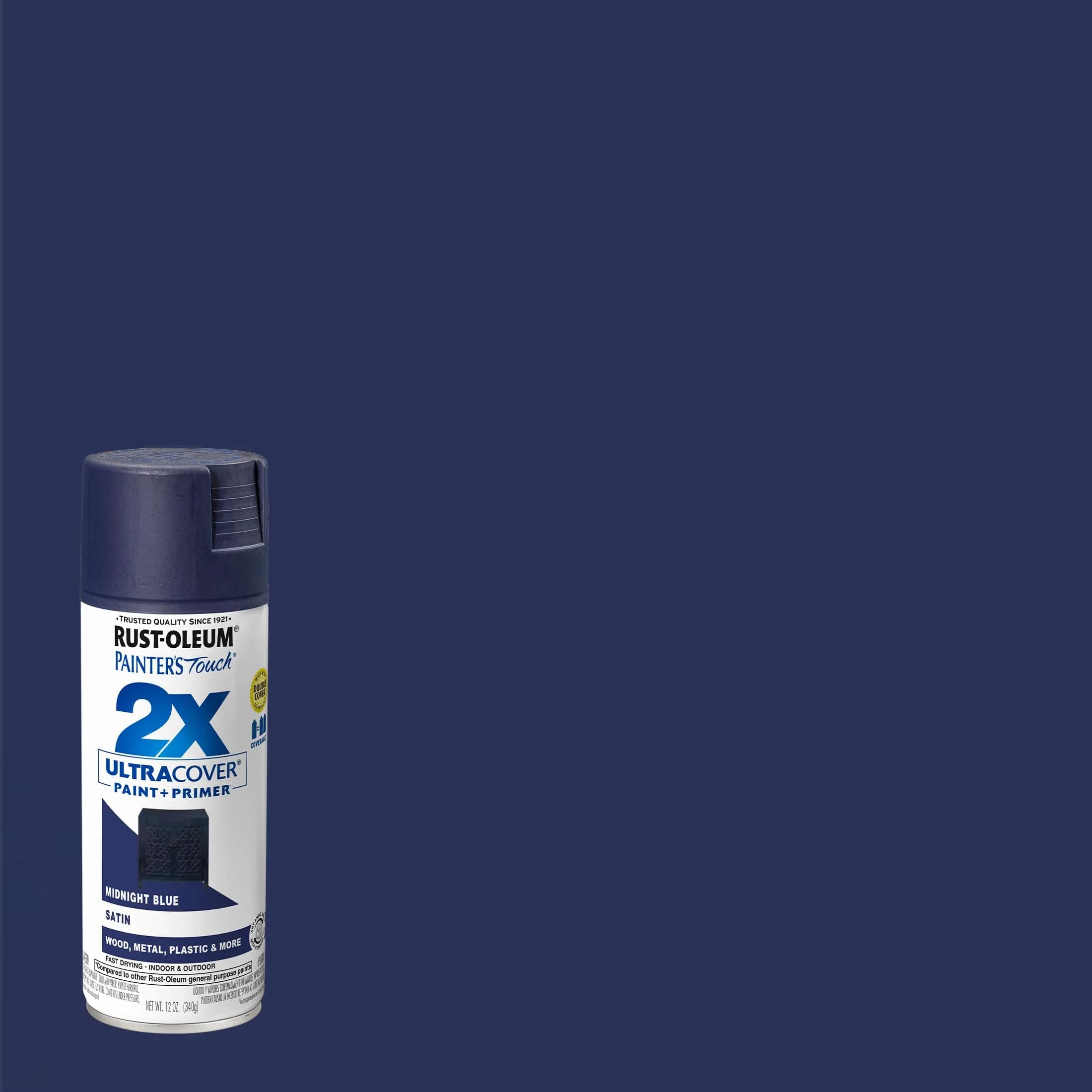 Rust-Oleum Painter's Touch 2X Ultra Cover Satin Midnight Blue Spray Paint, 340g - view 2