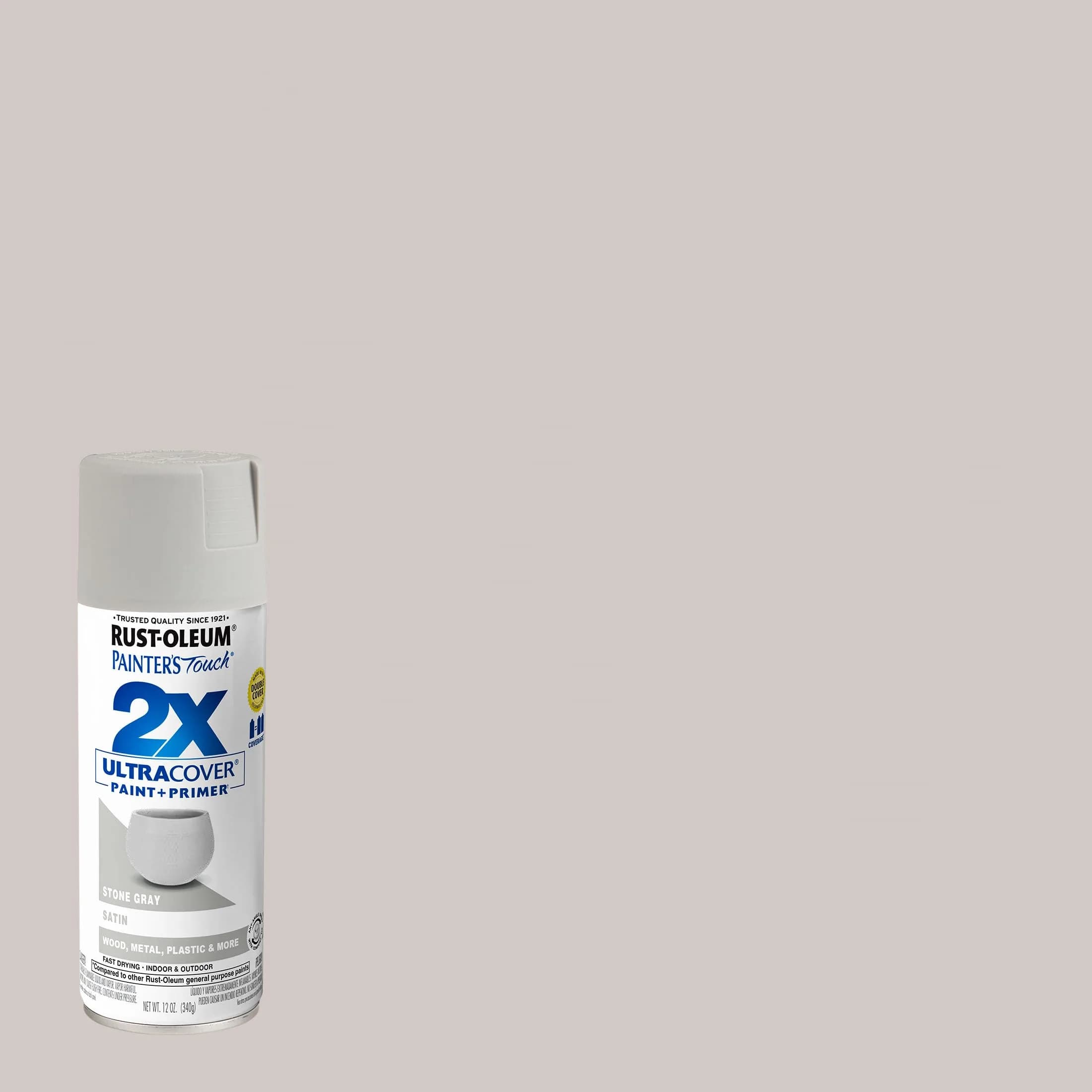 Rust-Oleum Painter's Touch 2X Satin Stone Gray Spray Paint, 340g (12 Oz) - Single Can - view 2