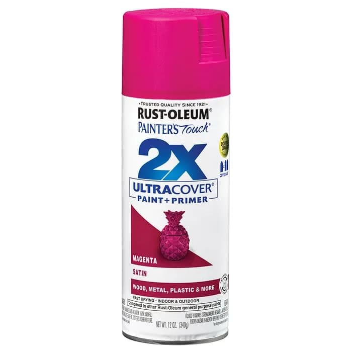 Rust-Oleum Painter's Touch 2X Ultra Cover Satin Magenta Spray Paint, 340g (12 Oz) - main product image