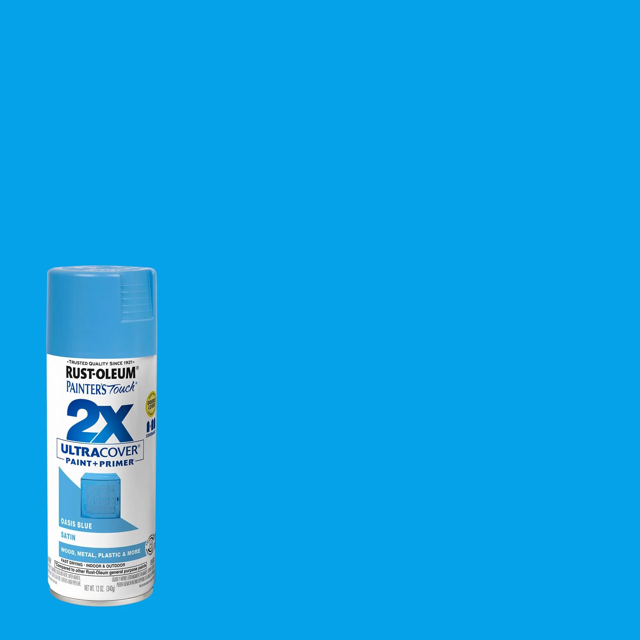 Rust-Oleum Painter's Touch 2X Ultra Cover Satin Oasis Blue Spray Paint | Indoor/Outdoor Use - view 2