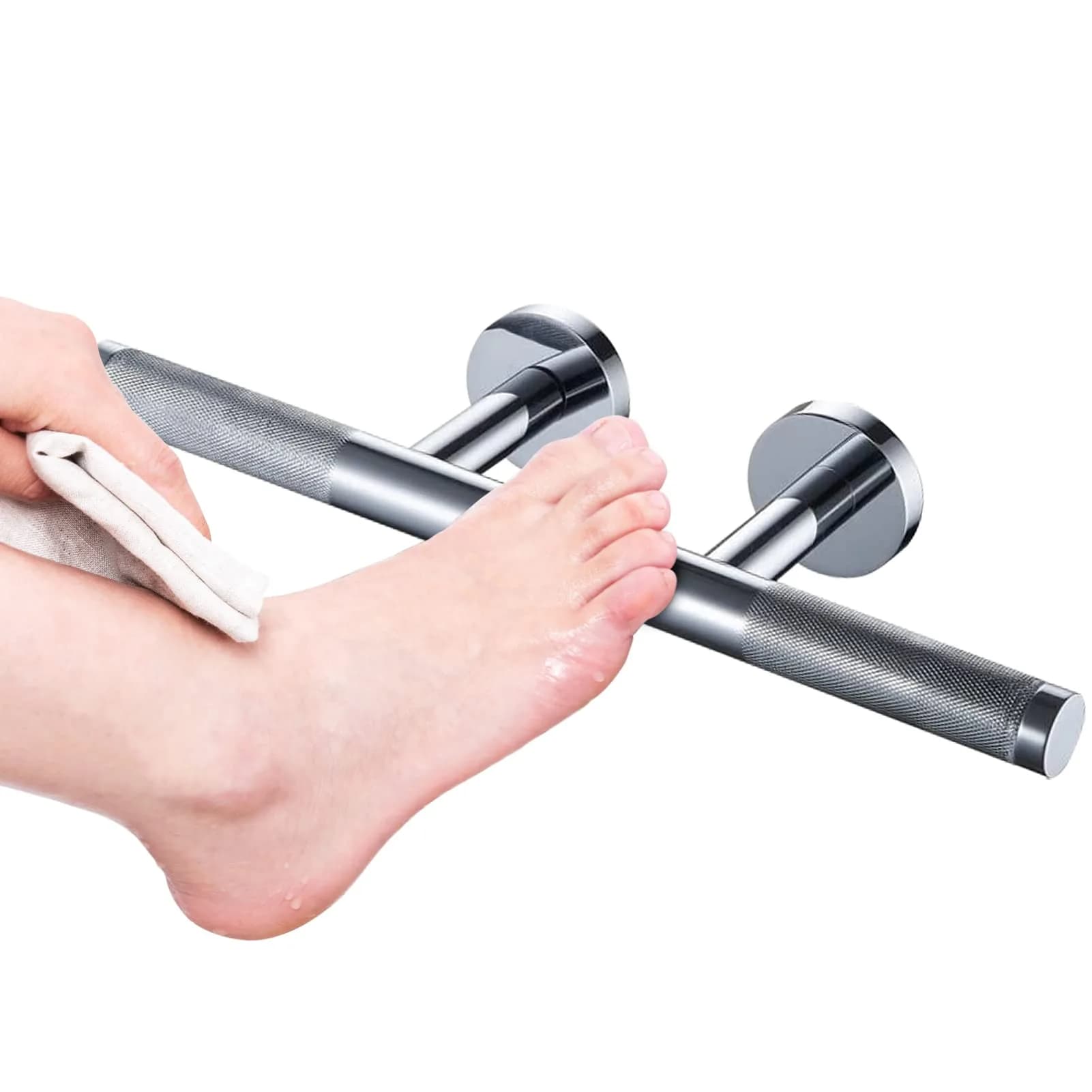 SANLIV Shower Foot Rest in Polished Chrome | Wall Mounted Brass Step for Shaving & Feet Support