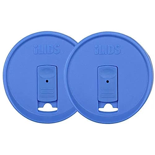 iLIDS Mason Jar Drink Lid, Wide Mouth, Periwinkle, 2 Pack | BPA-Free, Reusable, Dishwasher Safe thumbnail 1