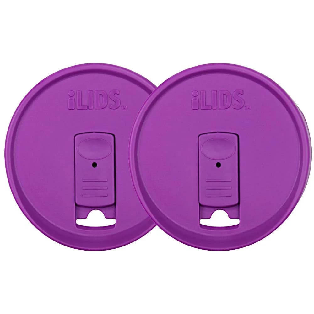 iLIDS Mason Jar Drink Lid, Wide Mouth, Mulberry, 2 Pack, BPA-Free USA Made | Spill-Resistant, Reusable & Dishwasher Safe