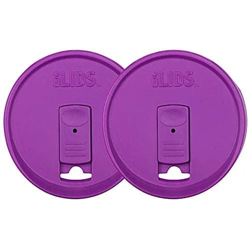 iLIDS Mason Jar Drink Lid, Wide Mouth, Mulberry, 2 Pack, BPA-Free USA Made | Spill-Resistant, Reusable & Dishwasher Safe thumbnail 1