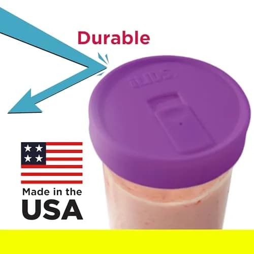 iLIDS Mason Jar Drink Lid, Wide Mouth, Mulberry, 2 Pack, BPA-Free USA Made | Spill-Resistant, Reusable & Dishwasher Safe thumbnail 6