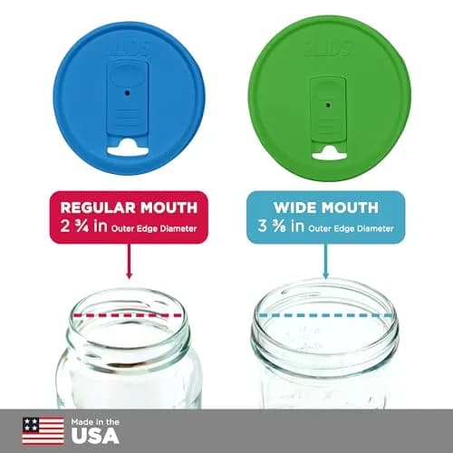 iLIDS Mason Jar Drink Lid, Wide Mouth, Grass Green, 2 Pack, BPA-Free | Spill-Resistant, Reusable & Made in USA thumbnail 7