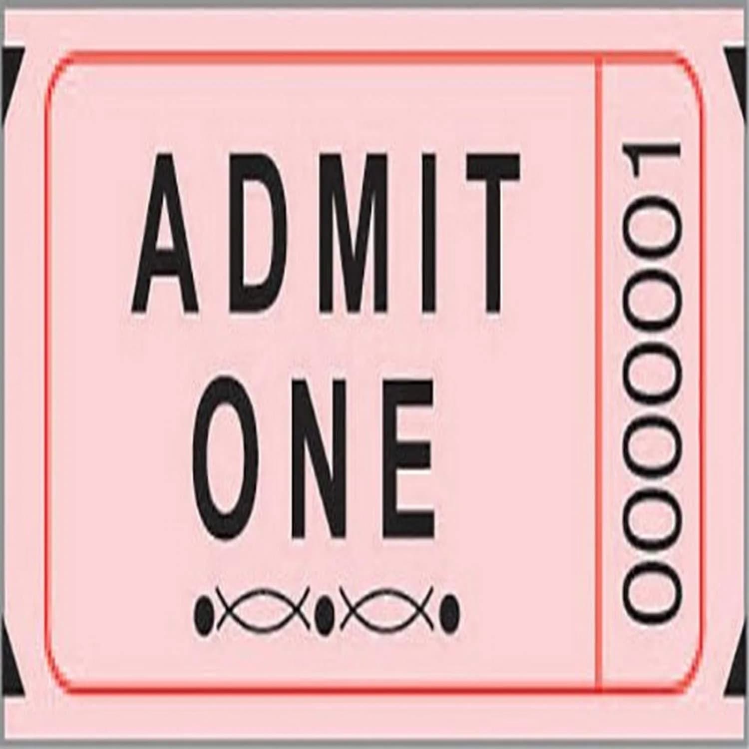 PREMIER SOUTHERN TICKET Single Ticket Roll, Pink | 2000 Tickets for Raffles & Events