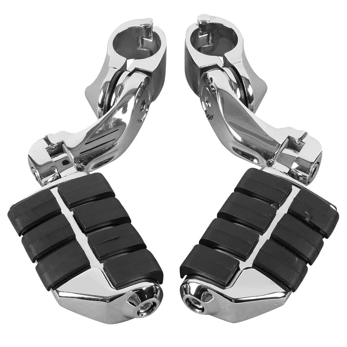 XFMT Motorcycle Highway Pegs 1.25" Short Angled Footrest | Fits Harley Touring, Softail, Sportster with 1 1/4" Engine Guard