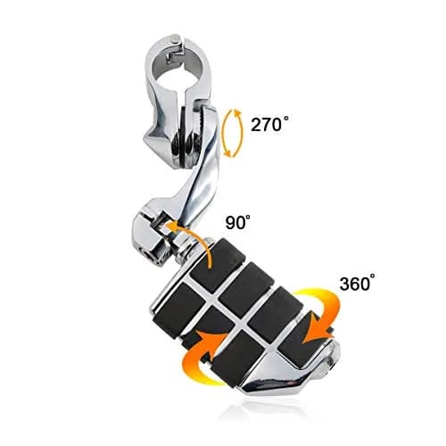 XFMT Motorcycle Highway Pegs 1.25" Short Angled Footrest | Fits Harley Touring, Softail, Sportster with 1 1/4" Engine Guard thumbnail 4