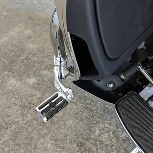 XFMT Motorcycle Highway Pegs 1.25" Short Angled Footrest for Harley Touring/Softail/Sportster/Dyna with 1 1/4" Engine Guard, Chrome thumbnail 7