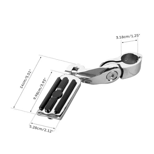 XFMT Motorcycle Highway Pegs 1.25" Short Angled Footrest for Harley Touring/Softail/Sportster/Dyna with 1 1/4" Engine Guard, Chrome thumbnail 3