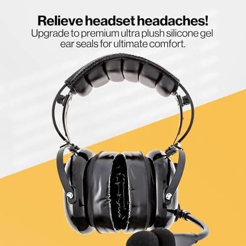 KORE AVIATION Ultra Plush Silicone Gel Ear Seals Ear Pads Replacement for Aviation Headsets, Racing, Gaming, Safety Style Headsets (Black, 2-Pack) thumbnail 5