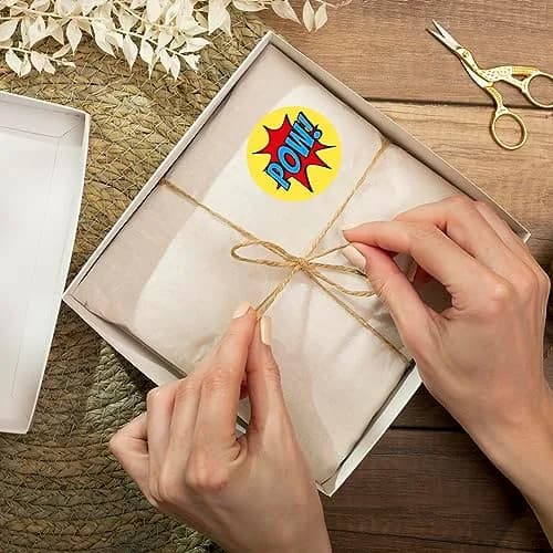 Andaz Press Chocolate Drop Labels Stickers 216-Pack | Superhero Pow! for Kisses Party Favors thumbnail 3