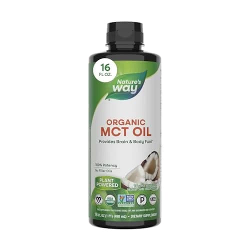Nature's Way Organic MCT Oil Brain and Body Fuel 473ml (16 Fl Oz) | Keto & Paleo Certified thumbnail 1