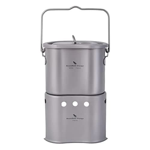 Boundless Voyage Titanium Pot with Wood Stove Set 800ml | Ultralight Camping Cookware thumbnail 1