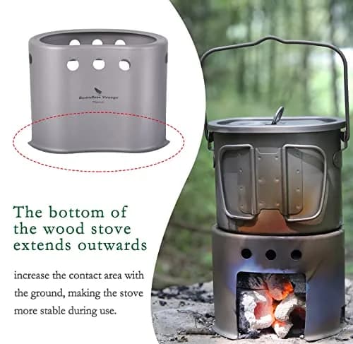 Boundless Voyage Titanium Pot with Wood Stove Set 800ml | Ultralight Camping Cookware thumbnail 8