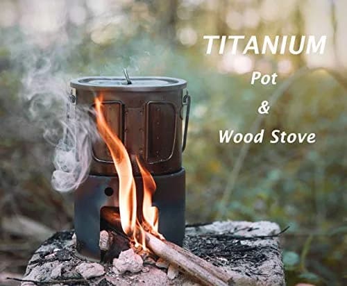 Boundless Voyage Titanium Pot with Wood Stove Set 800ml | Ultralight Camping Cookware thumbnail 2