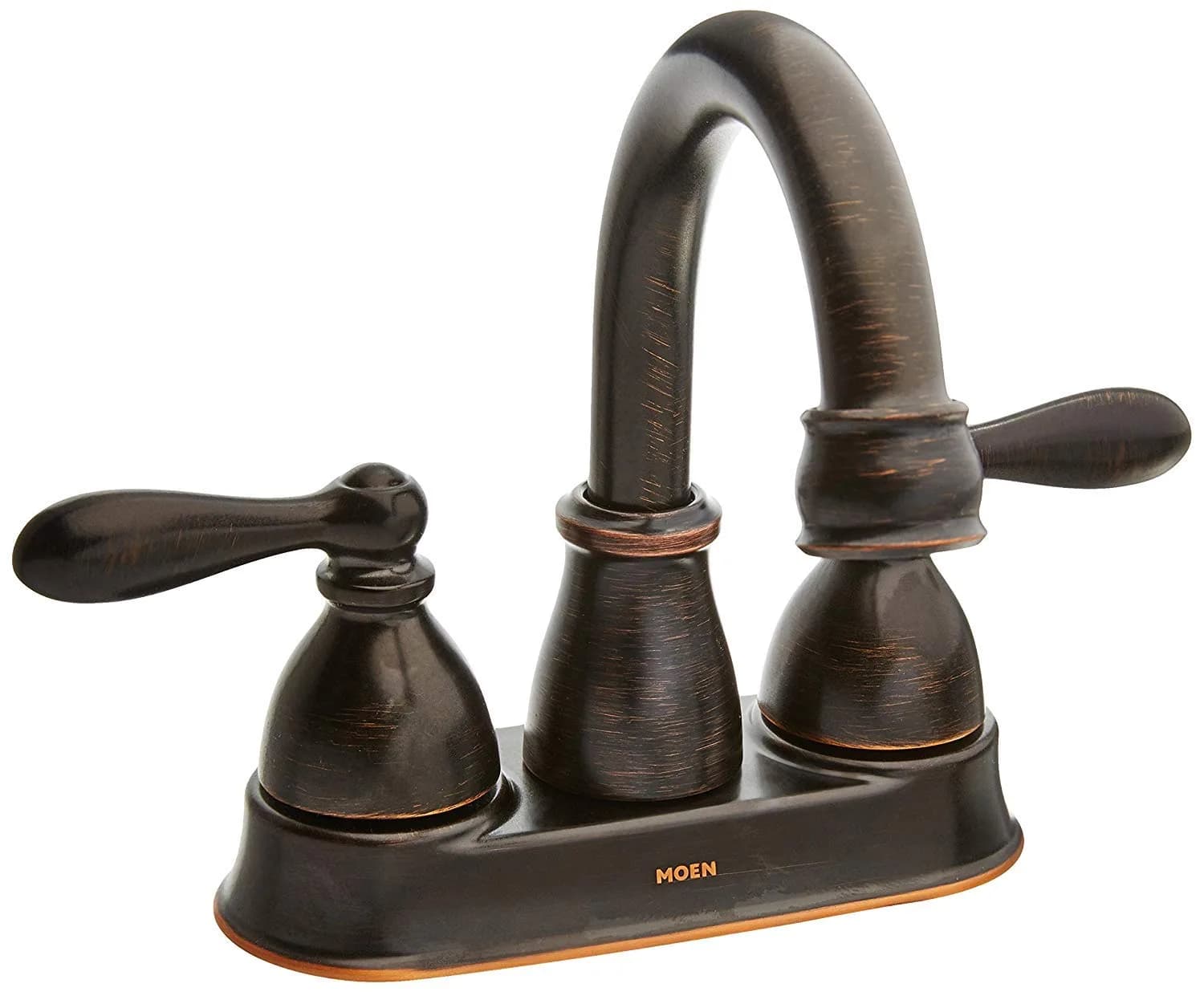 Moen Caldwell Two-Handle High Arc Bathroom Faucet, Mediterranean Bronze | 1.5 GPM Aerated Flow - main product image