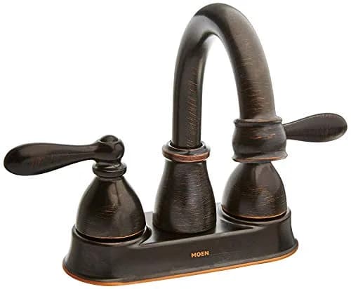 Moen Caldwell Two-Handle High Arc Bathroom Faucet, Mediterranean Bronze | 1.5 GPM Aerated Flow thumbnail 1