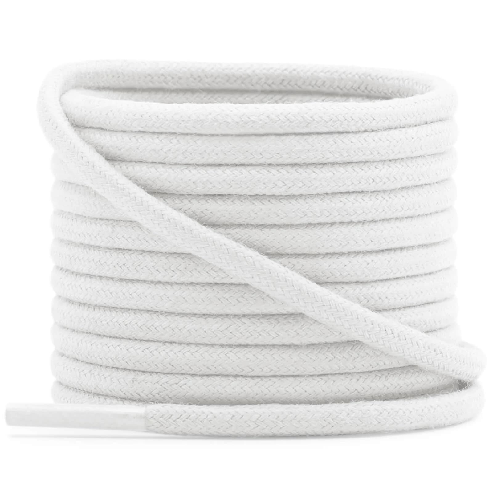 YFINE Waxed Round Shoe Laces: 39" Dark Grey Oxford Shoelaces for Dress Shoe | Durable, Moisture-Resistant, Unisex — 02 White