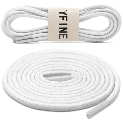 YFINE Waxed Round Shoe Laces 39" White | Formal & Outdoor Versatile thumbnail 2