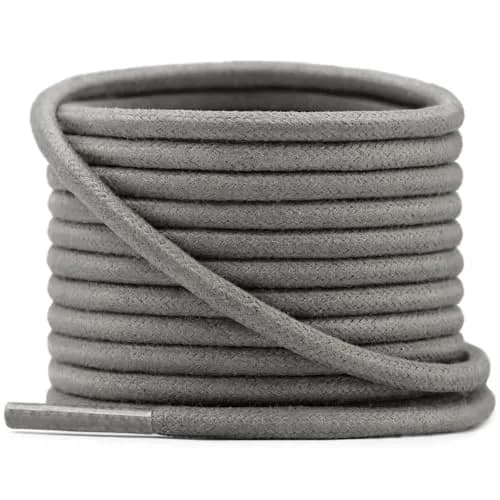 YFINE Waxed Round Shoe Laces: 39" Dark Grey Oxford Shoelaces for Dress Shoe | Durable, Moisture-Resistant, Unisex thumbnail 1
