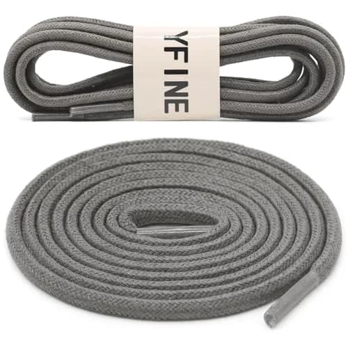 YFINE Waxed Round Shoe Laces: 39" Dark Grey Oxford Shoelaces for Dress Shoe | Durable, Moisture-Resistant, Unisex thumbnail 2