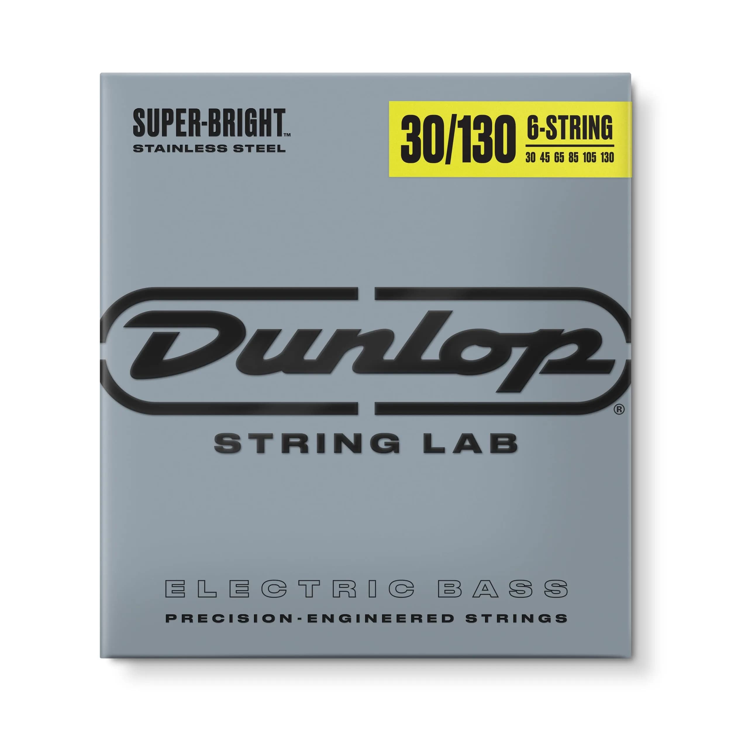 Jim Dunlop Super Bright Stainless Steel Bass Strings 30-130 | 6-String Set | 0.14 kg (0.33 lb) - main product image