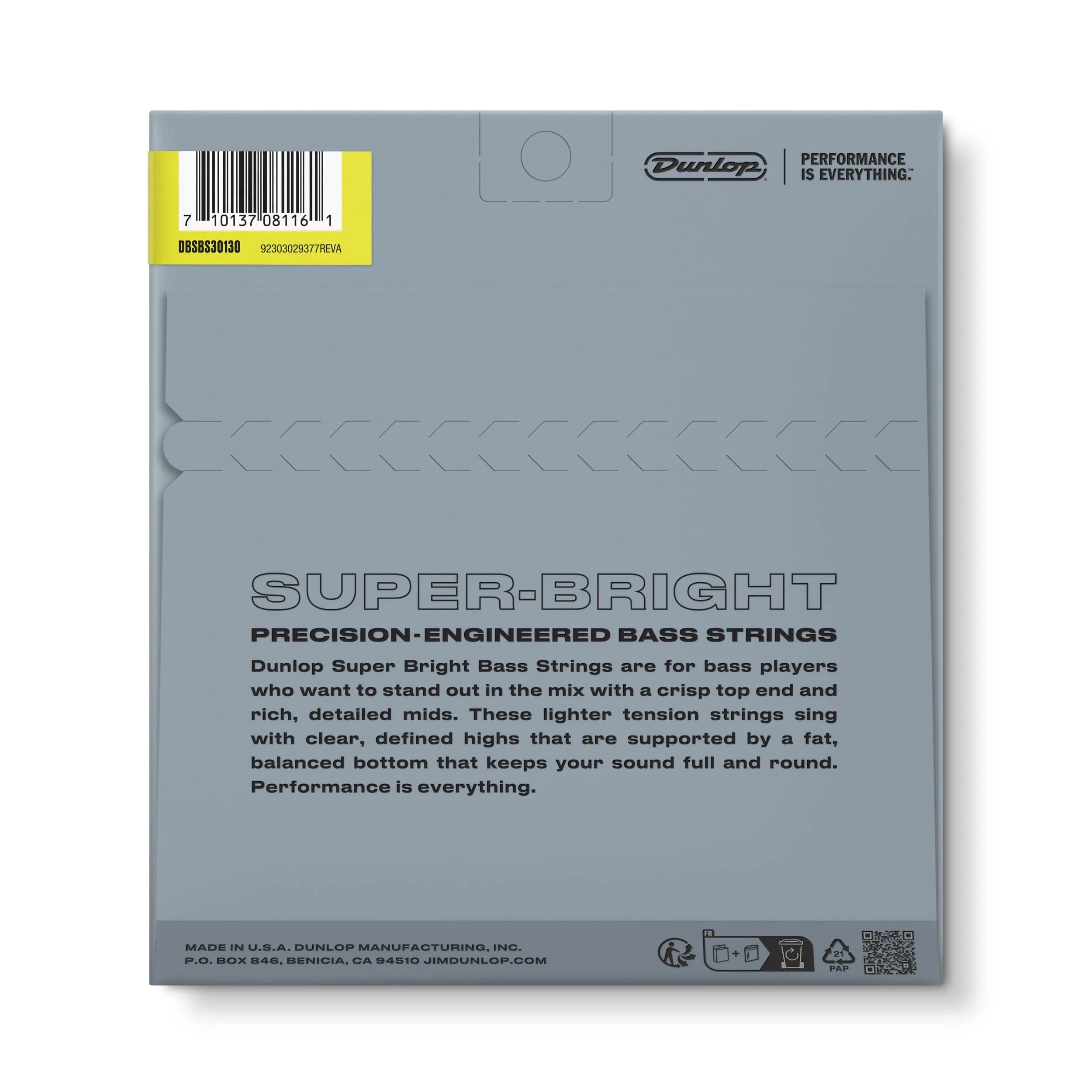 Jim Dunlop Super Bright Stainless Steel Bass Strings 30-130 | 6-String Set | 0.14 kg (0.33 lb) - view 7