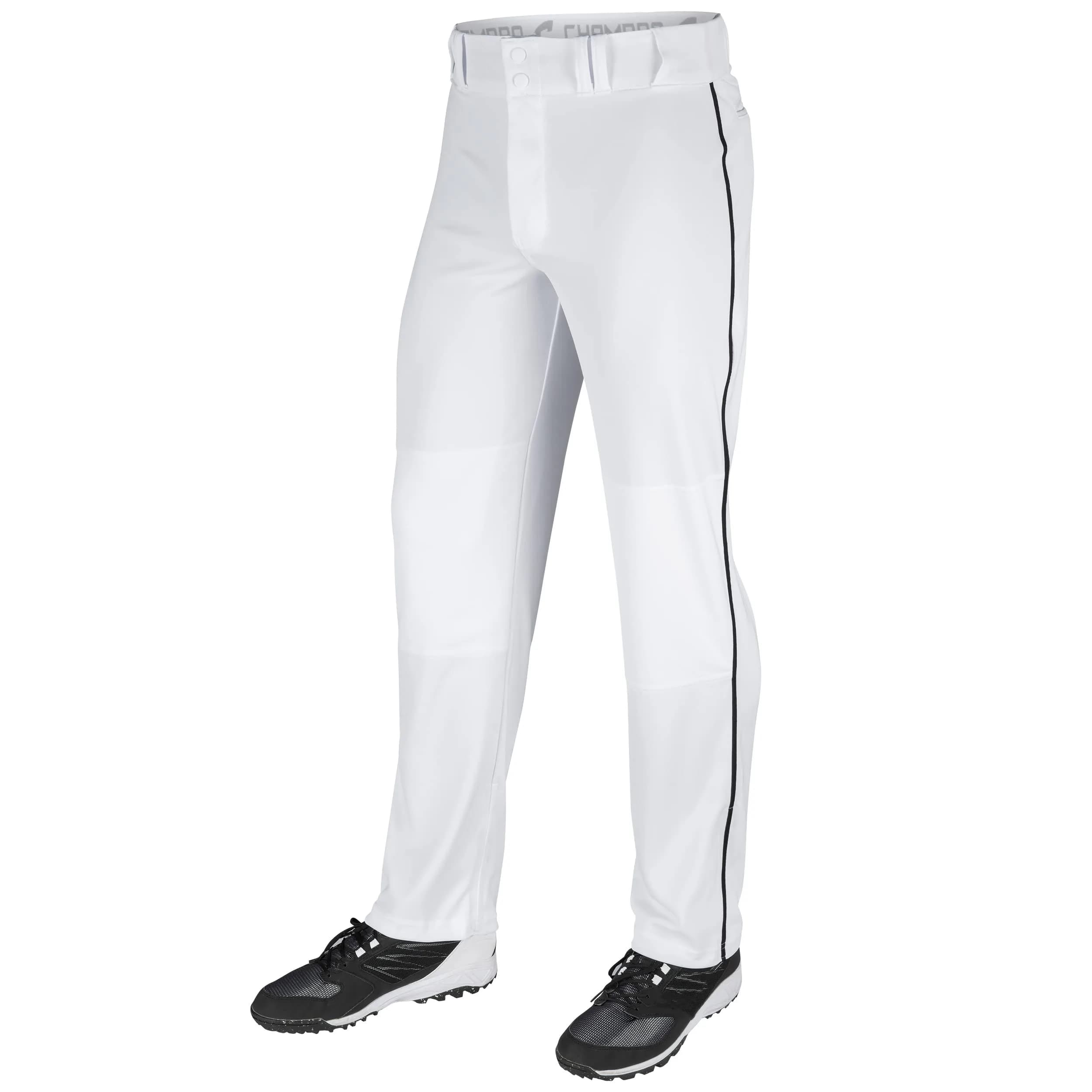 CHAMPRO Triple Crown OB Open-Bottom Baseball Pants with Side-Piping Braid, Adjustable Inseam, Reinforced Sliding Areas | Comfortable, Durable Fit