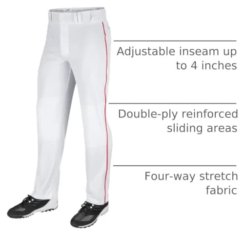 Champro Triple Crown OB Open-Bottom Baseball Pants with Side-Piping Braid, Adjustable Inseam, and Reinforced Sliding Areas | Comfortable, Durable Fit thumbnail 4