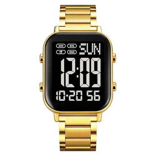Gosasa Digital Unisex Waterproof Watch 33mm Square Rose Gold | Multifunctional & Stylish thumbnail 1