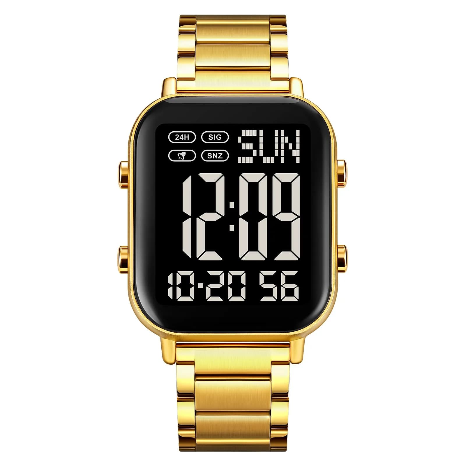 Gosasa Digital Unisex Waterproof Watch 33mm Square Rose Gold | Multifunctional & Stylish
