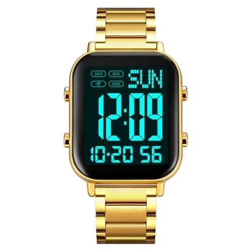 Gosasa Digital Unisex Waterproof Watch 33mm Square Rose Gold | Multifunctional & Stylish thumbnail 9