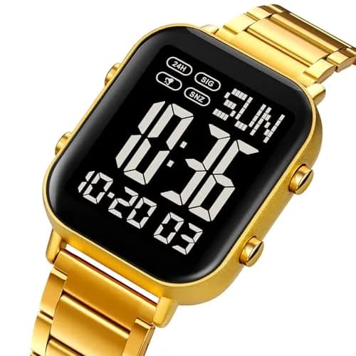 Gosasa Digital Unisex Waterproof Watch 33mm Square Rose Gold | Multifunctional & Stylish thumbnail 2