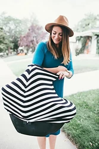 Copper Pearl Nursing Cover for Breastfeeding – Multi-Use Car Seat Canopy, Stroller Shade & Wrap 66cm x 61cm | Breathable Rayon Blend thumbnail 7